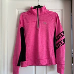 PINK- HALF ZIP SWEATSHIRT LARGE